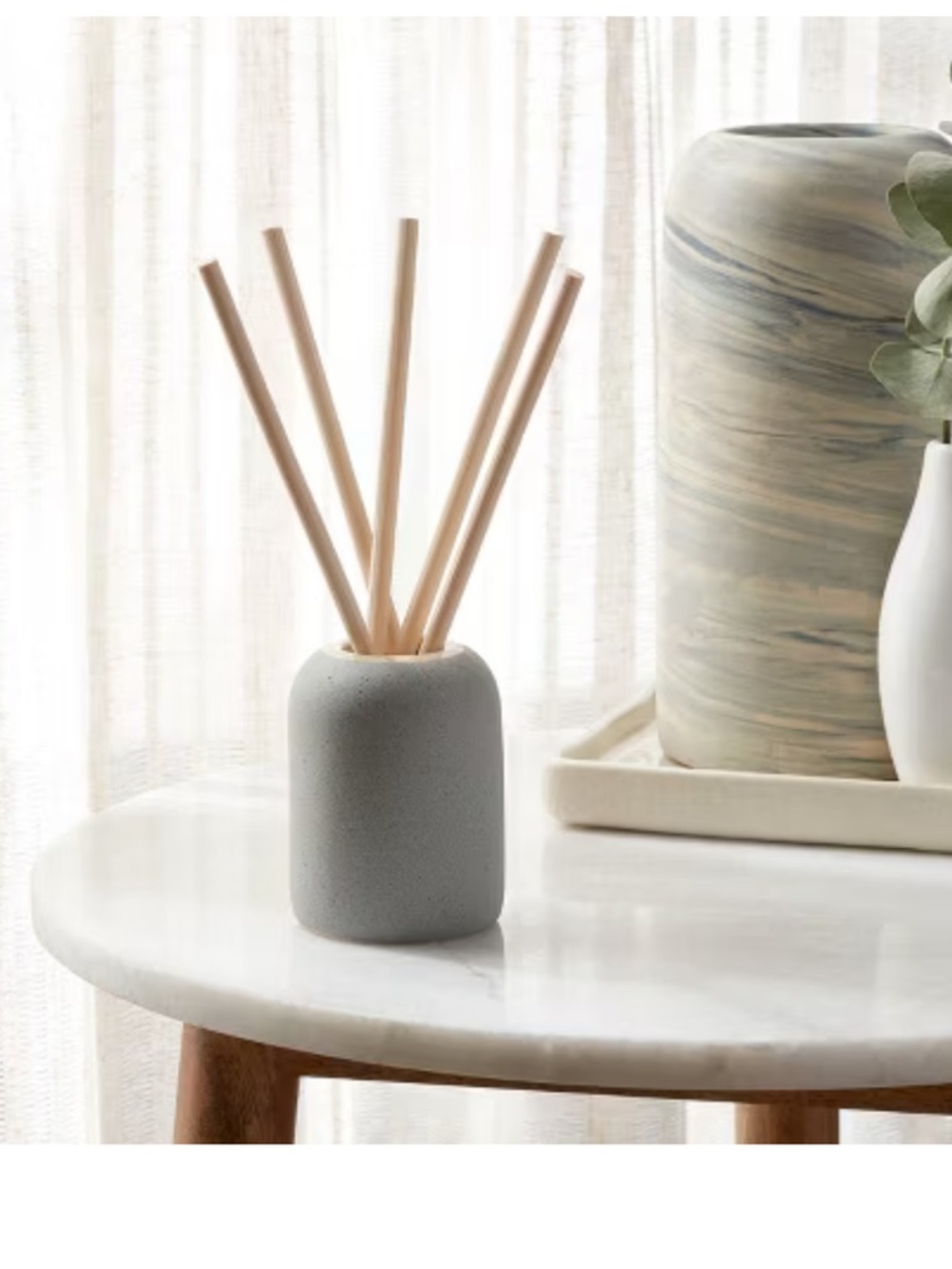 NWT 100ml Threshold Matte Textured Ceramic Lavender Eucalyptus Diffuser Gray